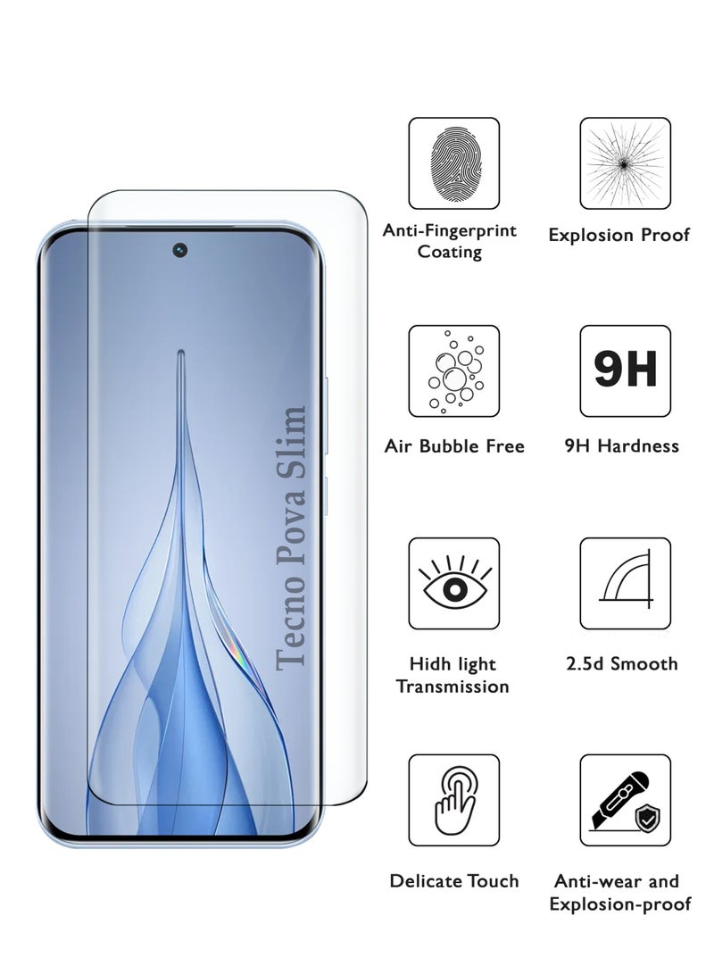 Tecno Pova Slim 5G Premium Tempered Glass Design For Tecno Pova Slim 5G | Smartphone Advanced Border Less Full Edge To Edge UV Screen Protector And Easy Installation Kit - Image 2