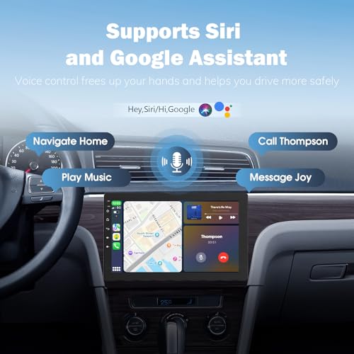 Haudio 10.1" Single Din Car Radio with Rotatable Touchscreen, Wireless Apple CarPlay, Android Auto, Touch Screen Radio, GPS Navigation, Bluetooth, Hi-Fi Sound, Voice Control, Backup Camera - Image 3