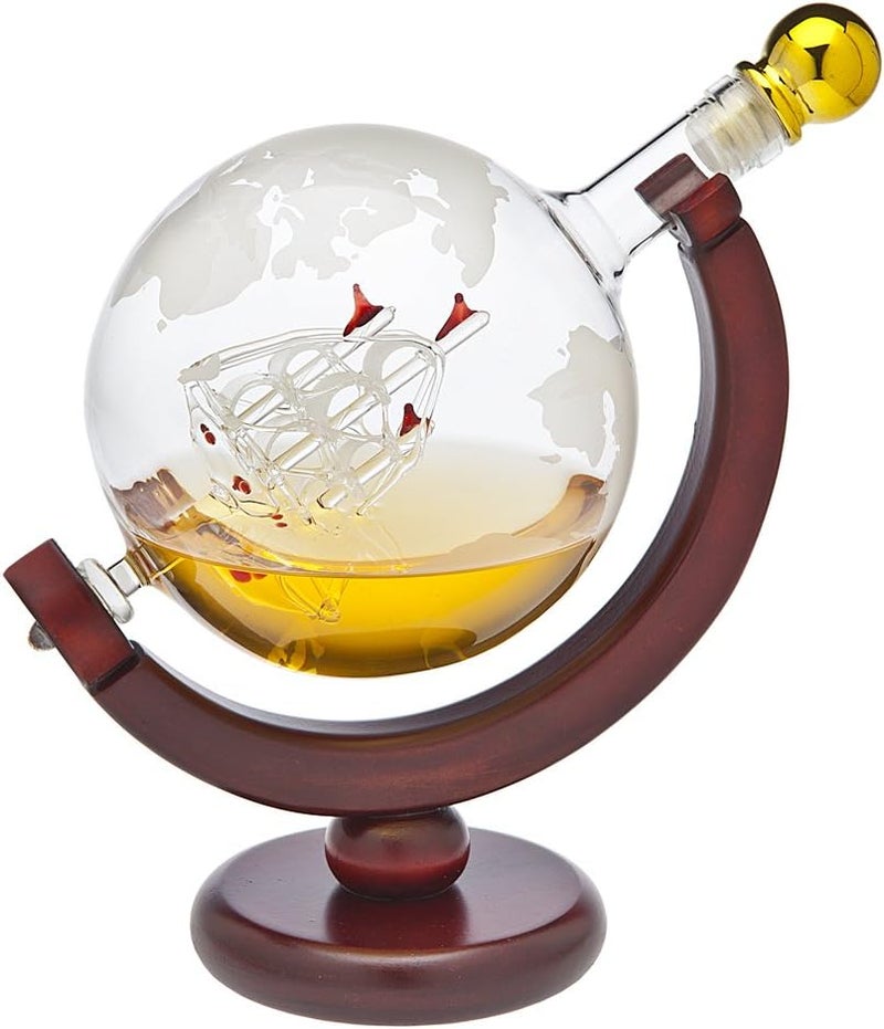 Godinger Whiskey Decanter Globe - for Liquor, Scotch, Bourbon, Vodka or Wine, Gifts for Men Dad - 850ml - Image 1
