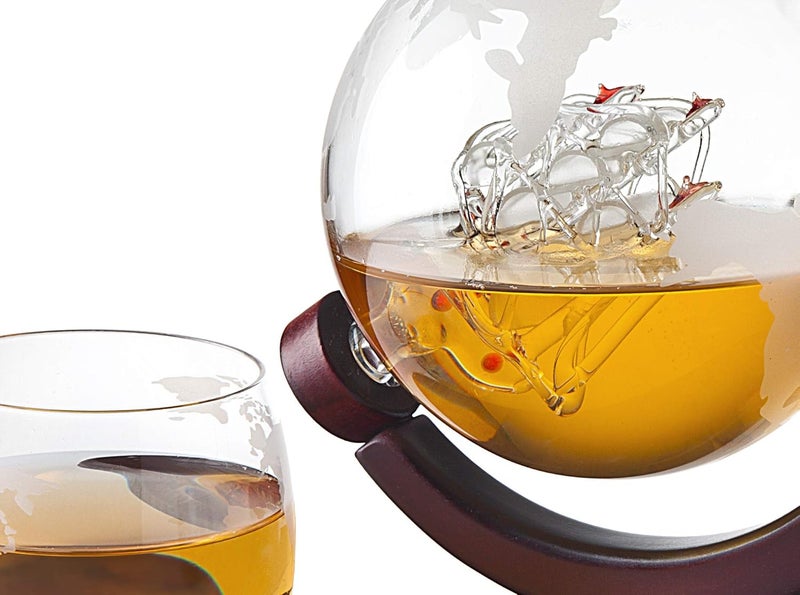 Godinger Whiskey Decanter Globe - for Liquor, Scotch, Bourbon, Vodka or Wine, Gifts for Men Dad - 850ml - Image 3