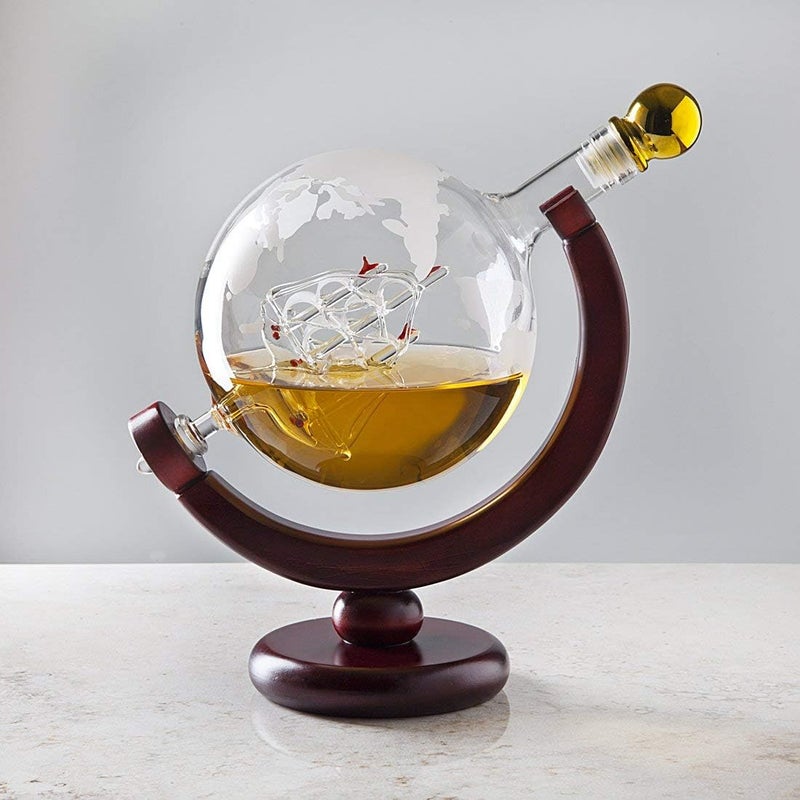 Godinger Whiskey Decanter Globe - for Liquor, Scotch, Bourbon, Vodka or Wine, Gifts for Men Dad - 850ml - Image 2