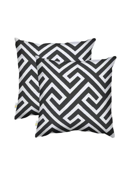 Donetella 2 Piece Embroidered cushion cover (45X45 cm) without filler Black