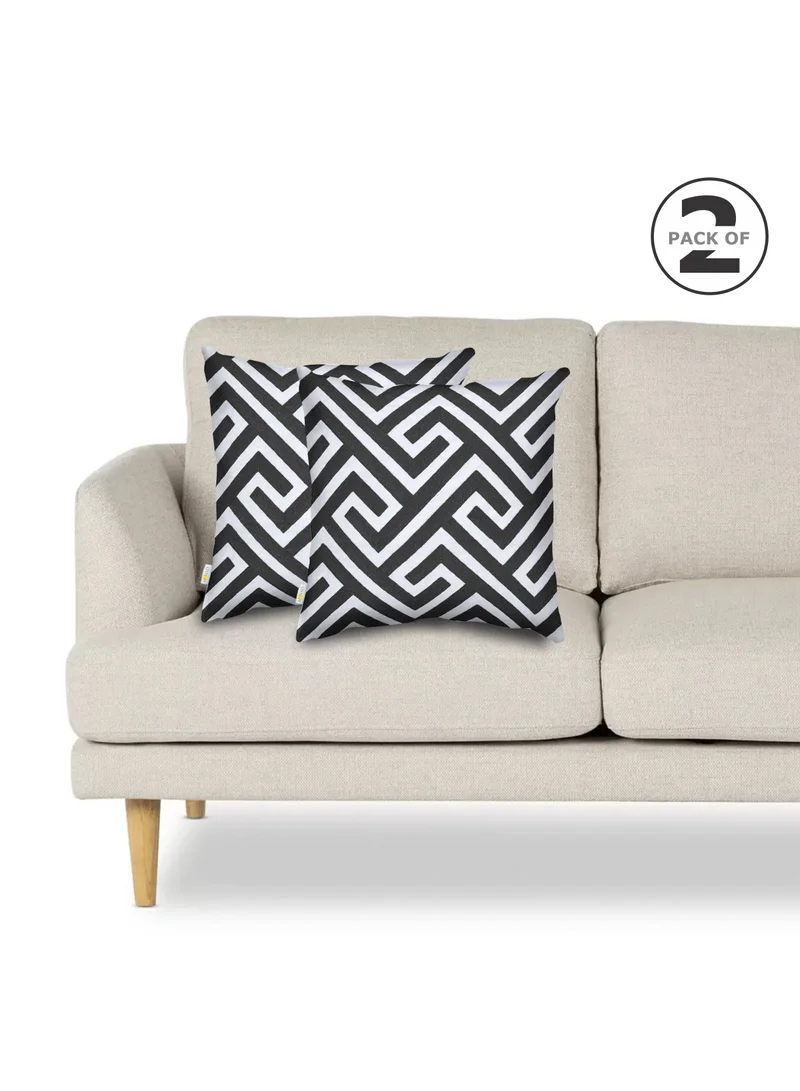 Donetella 2 Piece Embroidered cushion cover (45X45 cm) without filler Black