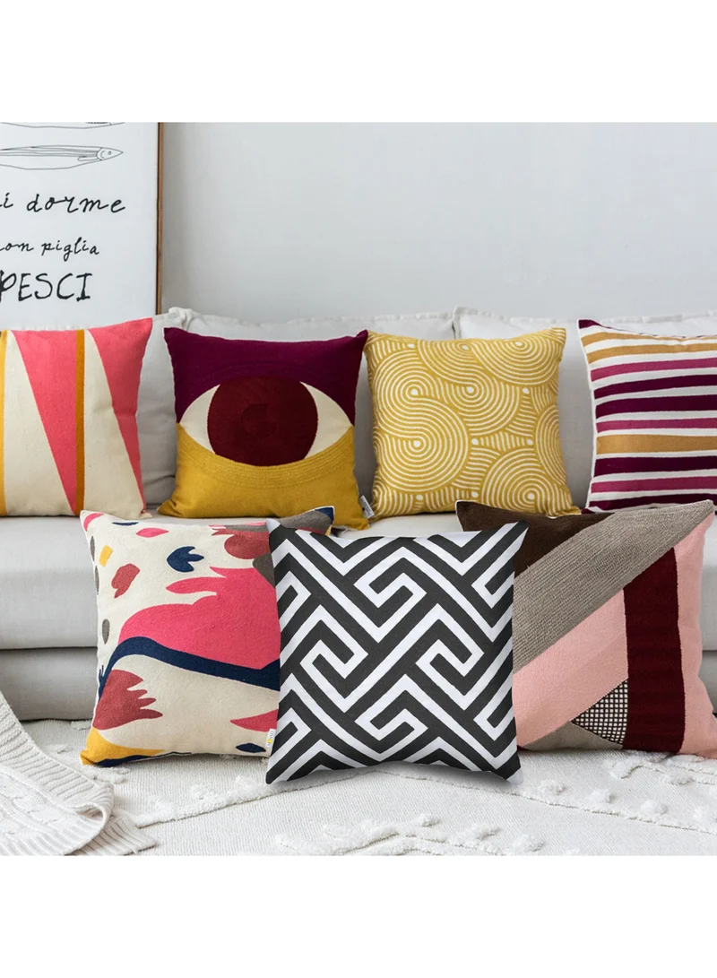 Donetella 2 Piece Embroidered cushion cover (45X45 cm) without filler Black