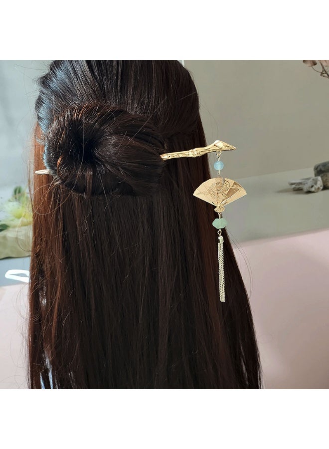 新中式可折叠扇子流苏发簪旗袍汉服盘发头饰步摇百搭发钗古风簪子

ترجمة محسّنة إلى العربية:  
مشط صيني جديد قابل للطي مع خيوط متدلية، مشبك شعر لفساتين الكيبا و هانفو، زينة رأس لتسريحات الشعر العصرية، مشبك شعر بتصميم تقليدي. - Image 1