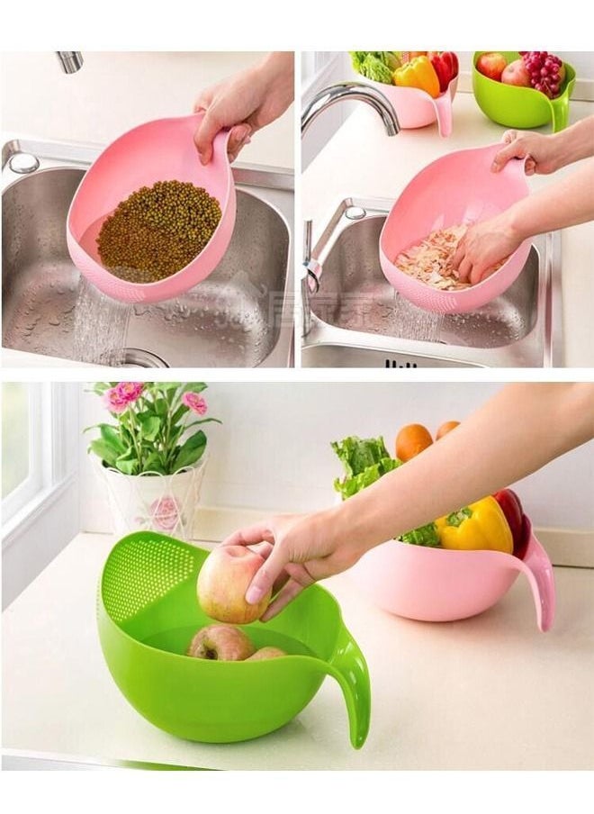 Generic - Kitchen Accessories Rice Bowl Drain Basket Fruit Washing with Handle Home Organizer - Image 1