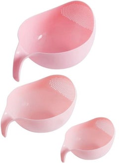 Kitchen Accessories Rice Bowl Drain Basket Fruit Washing with Handle Home Organizer