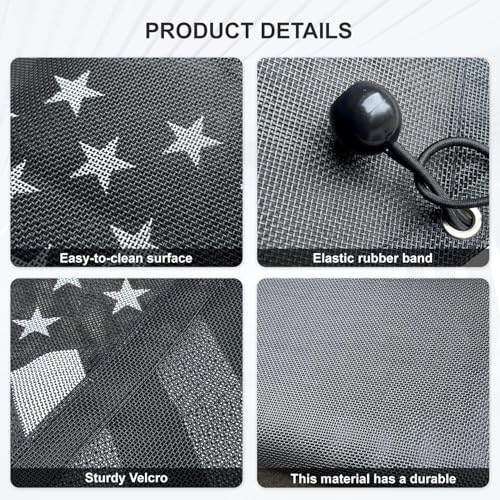 Xishuihe Mesh Roof JL Sunshade Top Cover for 2018-2023 Jeep Wrangler JL JLU 4XE 4 Door, UV Protection & Heat Reduction, Durable Polyester Sun Shade 2/4 Door USA Flag - Image 2