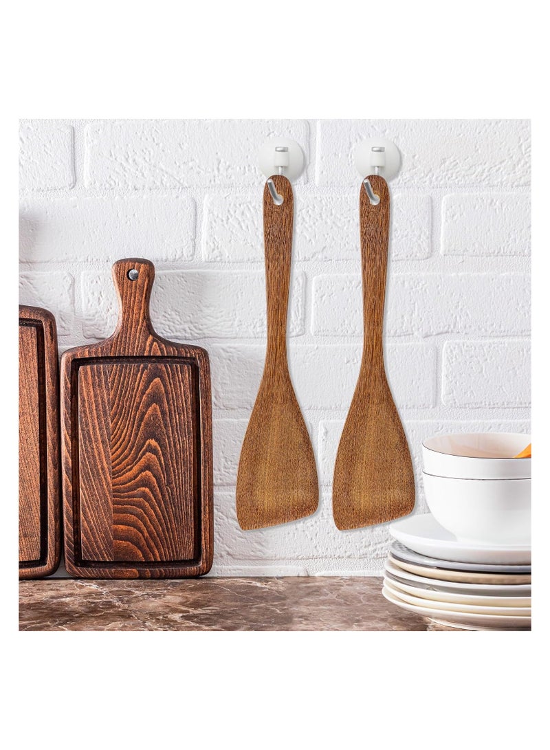 كيلا 2 قطعة ملعقة خشبية للمطبخ للطهي، 13 بوصة من الخشب غير القابل للخدش، ملعقة قلي بمقبض طويل، أدوات طهي، زعانف خشبية لأواني الطهي غير اللاصقة - Image 5