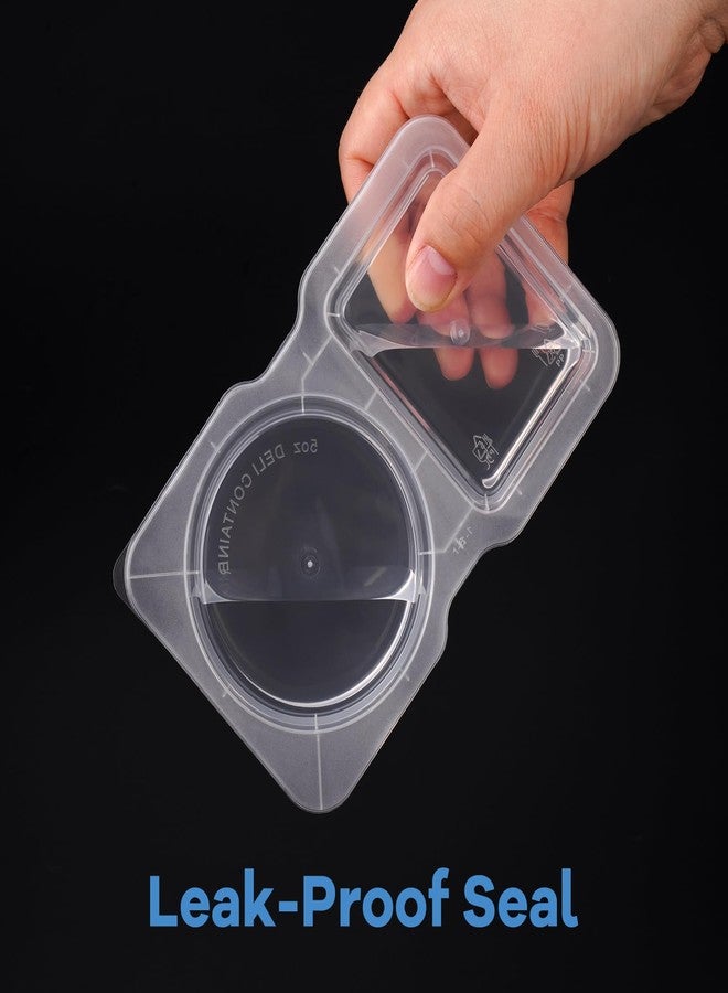 NiHome 50PCS Disposable Double Compartment Condiment Containers with Secure Leak-Proof Lids & Transparent Spoons, Portable Seasoning Storage for Picnics, Lunch Boxes, Travel, Food Safe PP5 Plastic - Image 4