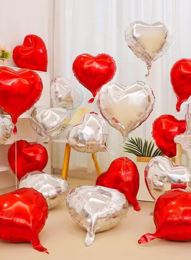20 قطعة قلب ديكور بالونات نفخة مجموعة مع شرائط لحفلة عيد الميلاد حفل الزفاف احتفال عيد الحب الأنشطة 45 سم - Image 2