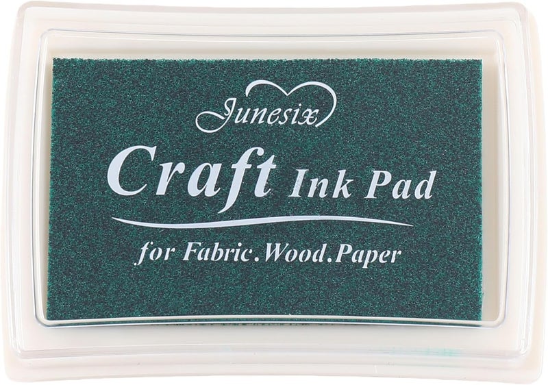 Craft Stamp Ink Pad for Paper Wood Fabric 15 Colors Available for Rubber Stamps (Blackish Green)