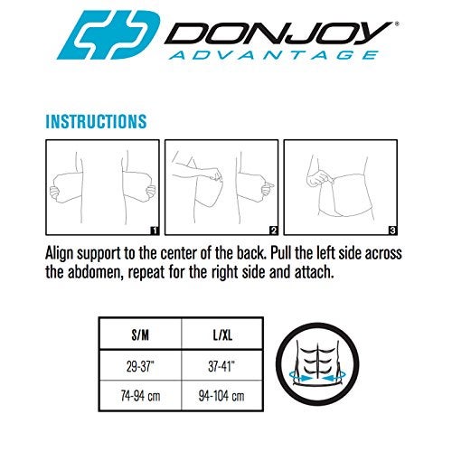 DonJoy DA161SR01-WHT-S/M Abdominal Support Three Panel Elastic Wrap for Strain, Weakness, Small, Medium fits 29", 37", White, Small/Medium - Image 3