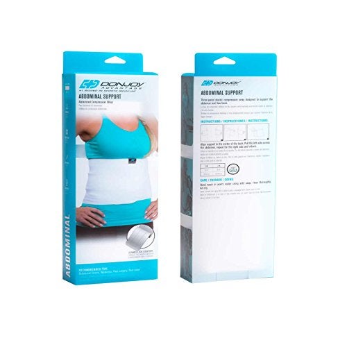 DonJoy DA161SR01-WHT-S/M Abdominal Support Three Panel Elastic Wrap for Strain, Weakness, Small, Medium fits 29", 37", White, Small/Medium - Image 2