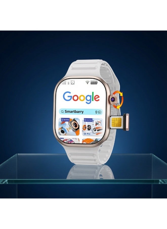 Smartberry C99 Plus 2.06 Inch AMOLED HD Smart Watch with Rotating Pull HD Camera, WiFi, Bluetooth, GPS, 750mAh Battery, Dual Straps, Full Touchscreen, Fitness Tracking, Calling Smartwatch for Android, White - Image 3