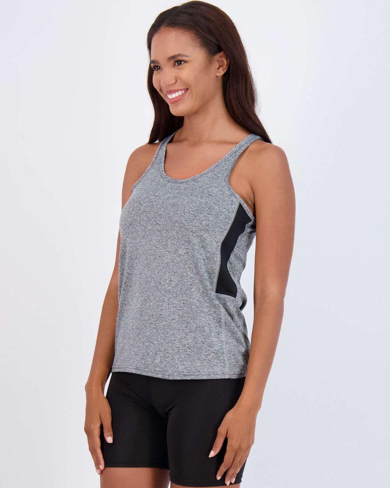 REALESSENTIALS 5 Pack: Womens Quick Dry Fit Ladies Tops Blouse Tee Athletic Yoga Workout Running Gym Active Tees Exercise Women Racerback Sleeveless Flowy Fitness Loose Fit Moisture Wicking Tank Top - Set 4,XXL - Image 5