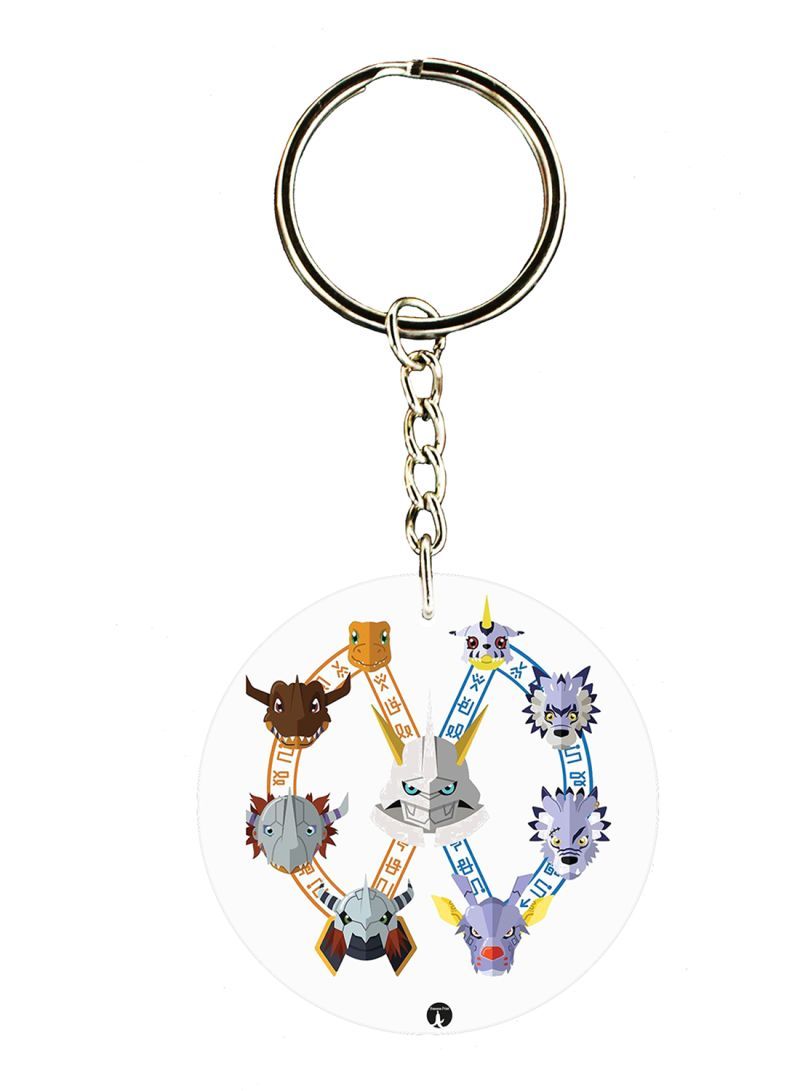 RKN Anime Digimon Double Side Printed Keychain