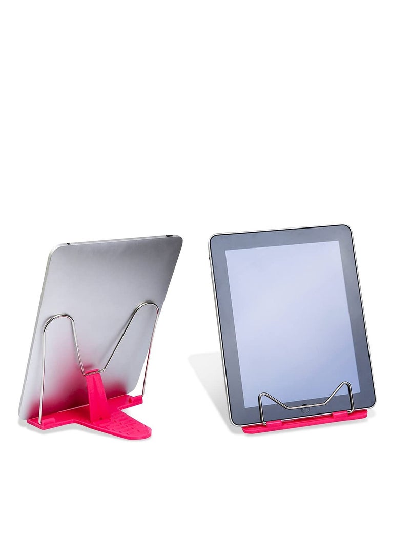 Book Stand for Reading, Book Holder Adjustable Cookbook Documents Holder Portable Sturdy Bookstands, for Recipes, Textbooks, Phone, Tablet - Image 1