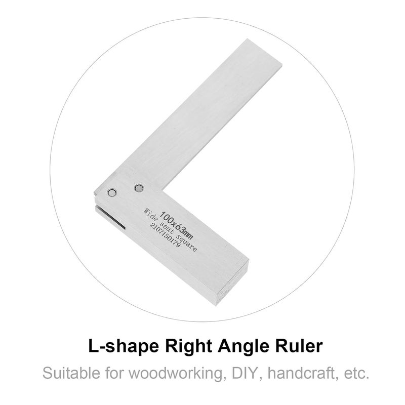 Carbon Steel L-Shaped Carpenter Square Ruler 90-Degree Wide Base Right Angle Measuring Tool for Woodworking and Engineering Tasks - Image 4