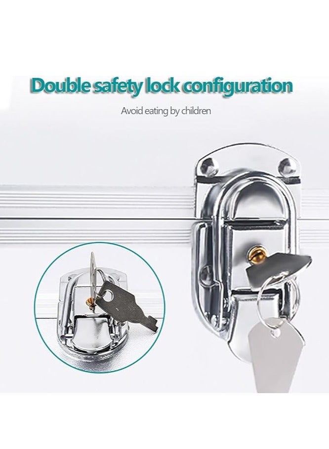 3 Tier Medicine Storage Box Home Medicine Chest  First Aid Kit with Portable Handle and Security Lock  for Home Outdoor Use(Silver) - Image 4