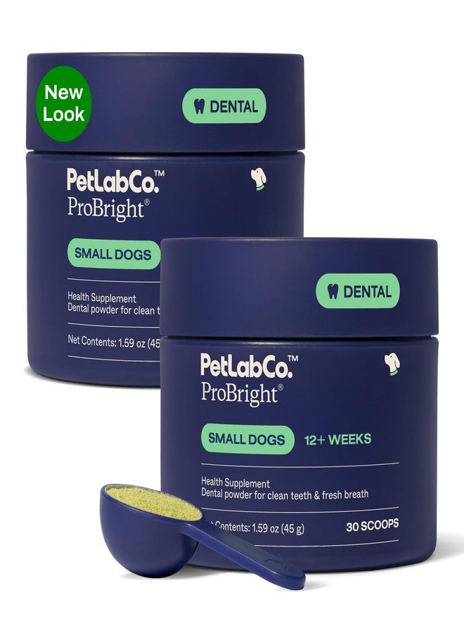 PetLab Co. ProBright Dental Powder - Dog Breath Freshener - Teeth Cleaning Made Easy - Targets Tartar & Bad Breath - Formulated for Small Dogs - Pack of 2 - Image 1