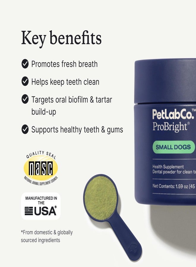 PetLab Co. ProBright Dental Powder - Dog Breath Freshener - Teeth Cleaning Made Easy - Targets Tartar & Bad Breath - Formulated for Small Dogs - Pack of 2 - Image 3