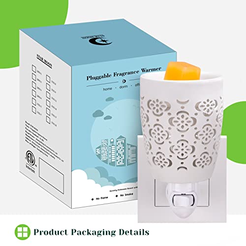 STARMOON STAR MOON Ceramic Pluggable Wax Melt Warmer for Scented Wax, Diffuser for Fragrance Oil, Candle Melter Plug in Wall for Home, Office and Spa, Ideal Gifts, with Two Bulbs - Image 4
