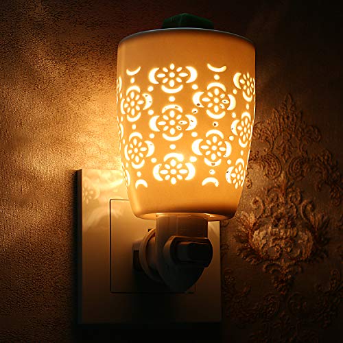STARMOON STAR MOON Ceramic Pluggable Wax Melt Warmer for Scented Wax, Diffuser for Fragrance Oil, Candle Melter Plug in Wall for Home, Office and Spa, Ideal Gifts, with Two Bulbs - Image 3