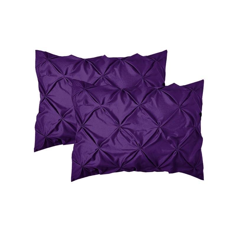 Elegant Comfort Elegant Comfort 2-Pack Sham Set Pinch Pleat Design  1500 Premium Hotel Quality Microfiber  Stylish Design-Easy Care  Wrinkle and Stain Resistant  2-Piece Sham Set  Pleated King  Purple  - Image 1