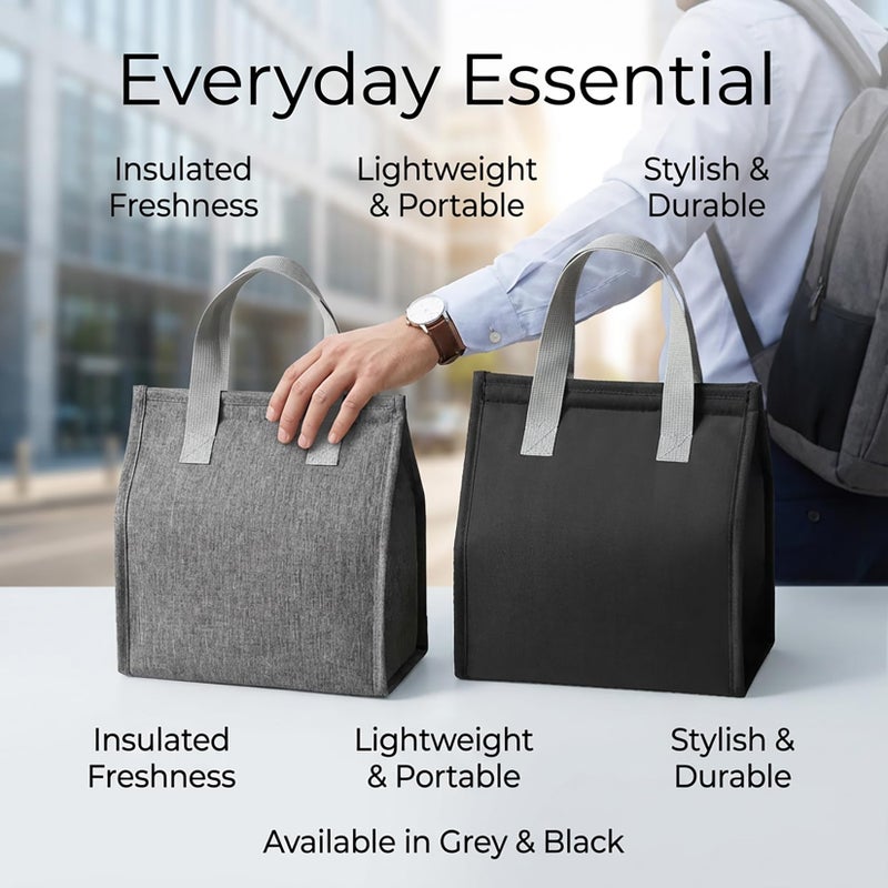 RAINFLOW Insulated Lunch Bag - Premium Thermal Lunch Box Leakproof & Waterproof Large Capacity Durable Lunch Carrier Keeps Food Hot or Cold for Family, Office, Travel and Picnic - Image 2
