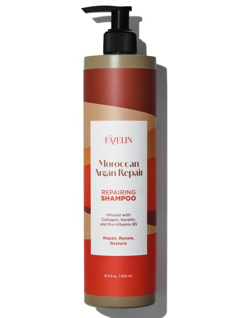 favelin Moroccan Argan Repairing Shampoo 500ml + Moroccan Argan Repairing Conditioner 500ml - Image 3