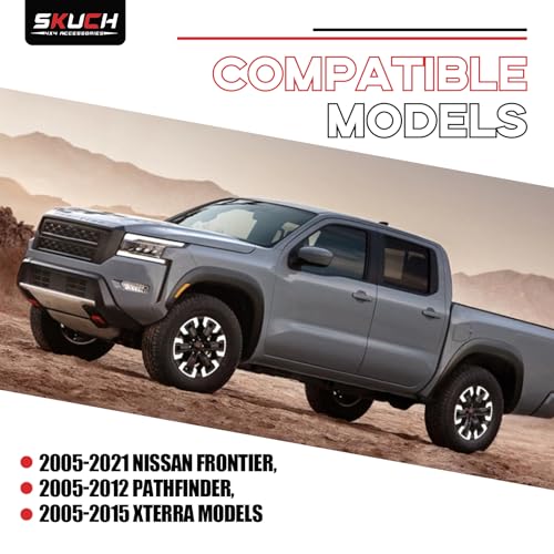 SKUCH 4X4 ACCESSORIES 1-3" Lift Front Upper Control Arms for Nissan Xterra 2005-2015, Nissan Frontier 2005-2021, Pathfinder 2005-2012, PU Bushing, 2 Replacement Ball Joints, Wrinkle Red - Image 4