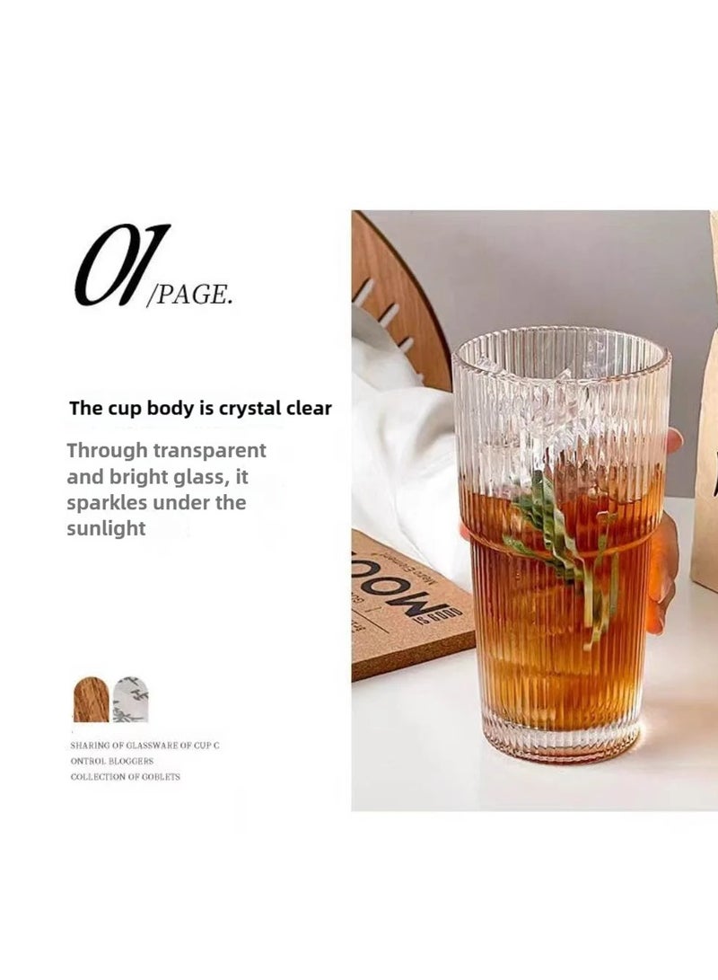 Glass Water Cup, Milk Cup with Straw and Lids, Reusable Double-Wall Coffee Cup, Heat Resisting Cute Clear Milkshake Cup, for Juice Milk Hot Cold Water, Tea, Matcha, 600ml Travel Cup  - Image 4