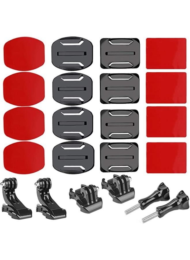 Set of Adhesive Pad Flat Curved Mount with Buckle Base And J-hook Buckle  - Image 1