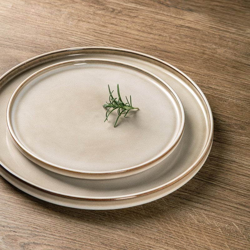 AmorArc Ceramic Dinnerware Sets Handmade Reactive Glaze Stoneware Plates and Bowls SetsHighly Chip and Crack Resistant  Dishwasher  Microwave Safe Dishes Set Service for 4 12pc - Image 2