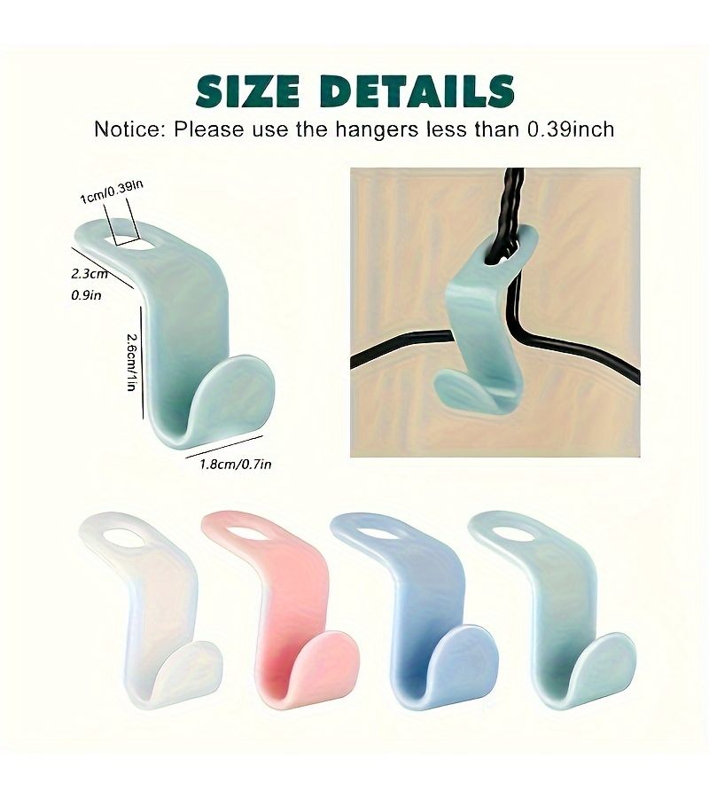 20pcs White Plastic Clothes Hanger Connectors Space Saving Wall Mounted Organizer Closet Storage Hooks - Image 3
