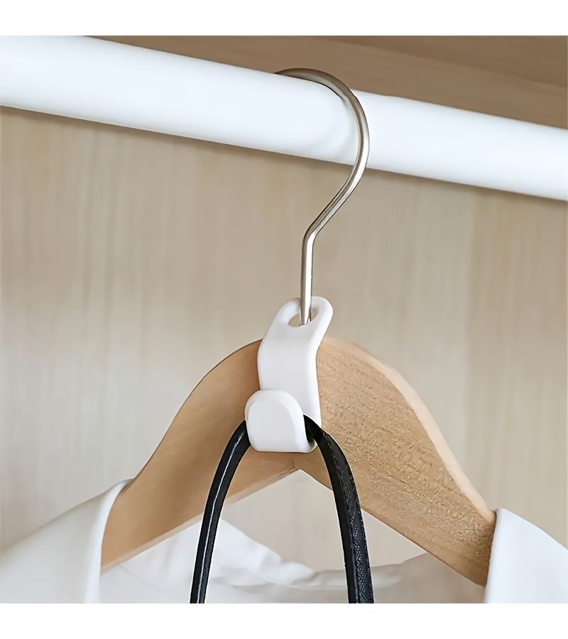 20pcs White Plastic Clothes Hanger Connectors Space Saving Wall Mounted Organizer Closet Storage Hooks - Image 5