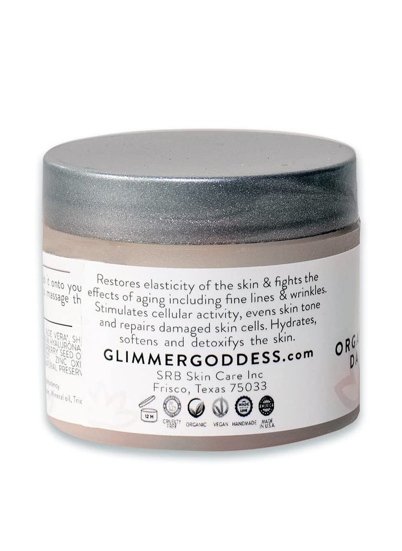 glimmer goddess GLIMMER GODDESS Organic Daily Face Cream With Green Tea, Lemon Scent, Moisturizer, Hydrating, Softening, Sun protection With Shea Butter, 2oz  - Image 2