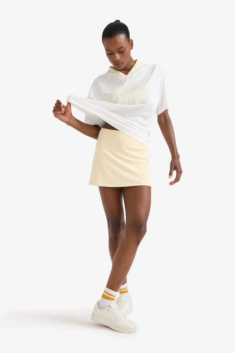 ديفاكتو DeFactoFit Standard Fit Leggings Inside Mini Skirt