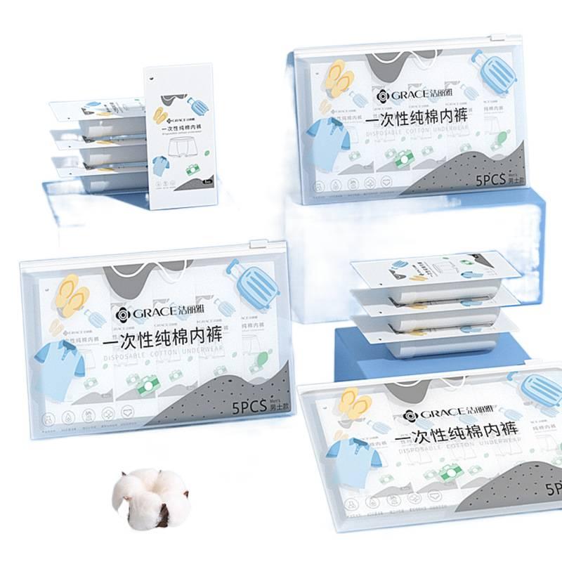 3 Pack Disposable Underwear Men Individually Wrapped No wash Travel Cotton Size XL for Work and School - Image 3