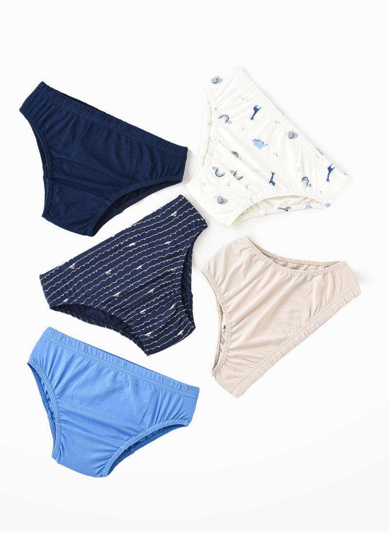 JAM 5 Pack Boys Briefs 95% Cotton 5% Elastane, Soft and Comfortable Underwear for Boys  - Image 1