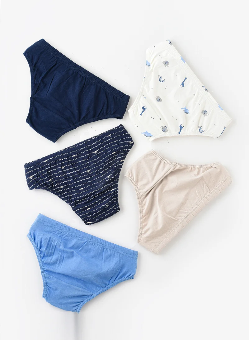JAM 5 Pack Boys Briefs 95% Cotton 5% Elastane, Soft and Comfortable Underwear for Boys