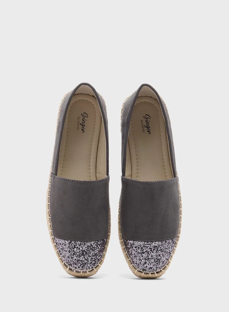 Ginger Espadrilles With Glitter Toe