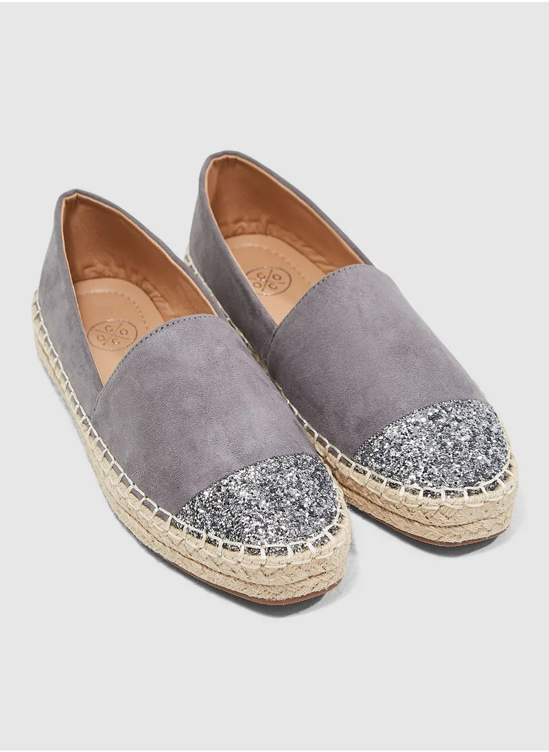 Ginger Espadrilles With Glitter Toe