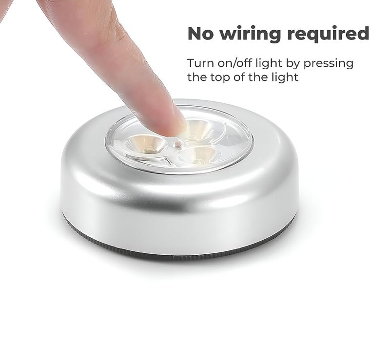 MeeTo LED Battery Wireless Night Stick Tap Touch Lamp Stick-On Push Light for Cabinets, Counters, Utility Room, Cordless Touch Light,Plastic, Crystal,Random Colour Batteri Not Included, PC1 - Image 4