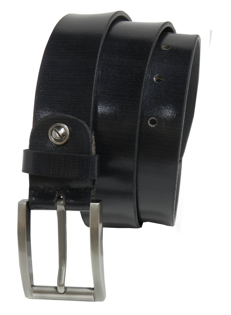 LAVERI LEATHER GENUINE LEATHER 35MM FORMAL AND CASUAL BLACK BELT FOR MENS - Image 2