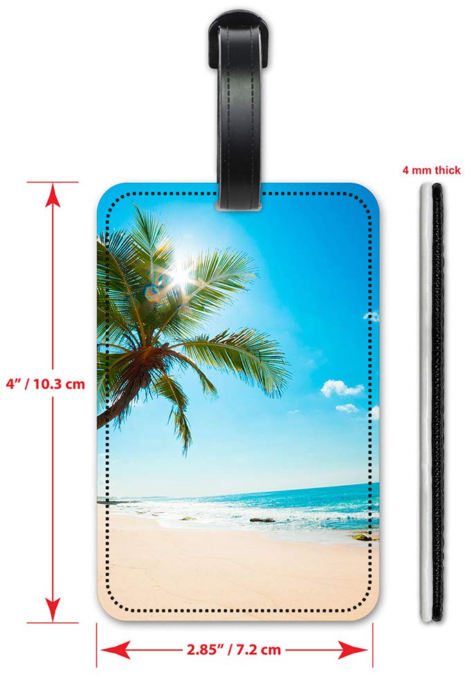 Art Plates Palm Tree and Beach - Luggage ID Tags - Suitcase Identification Cards - Set of 2 - Image 2