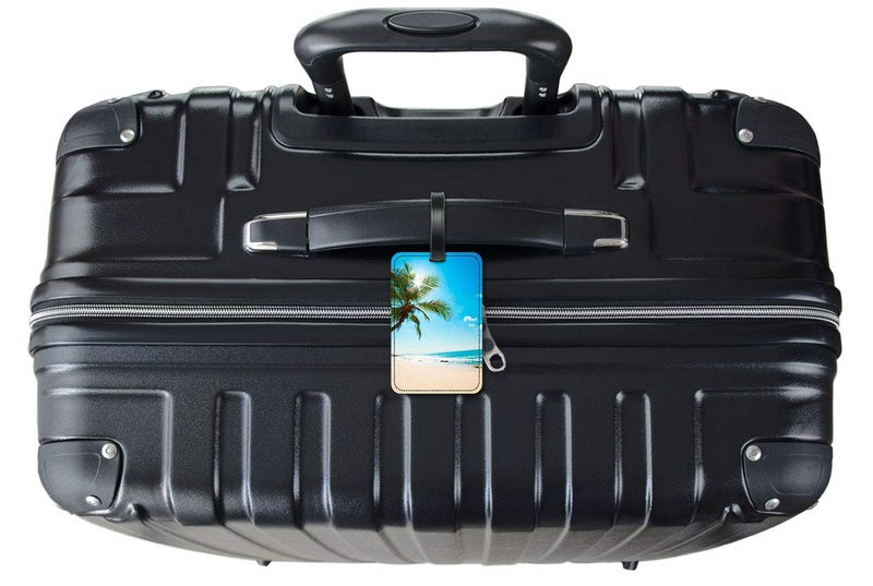 Art Plates Palm Tree and Beach - Luggage ID Tags - Suitcase Identification Cards - Set of 2 - Image 3