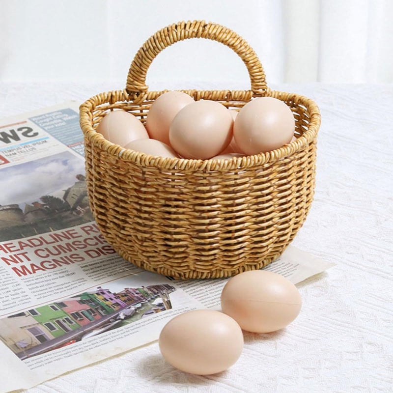 Large Kitchen Hanging Basket With Wall Mount Woven Storage For Ginger Garlic - Image 5