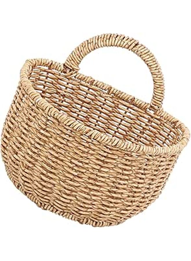Large Kitchen Hanging Basket With Wall Mount Woven Storage For Ginger Garlic - Image 1